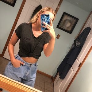 Grey top with full lace back